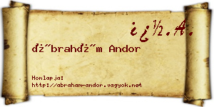 Ábrahám Andor névjegykártya