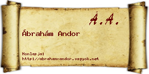 Ábrahám Andor névjegykártya